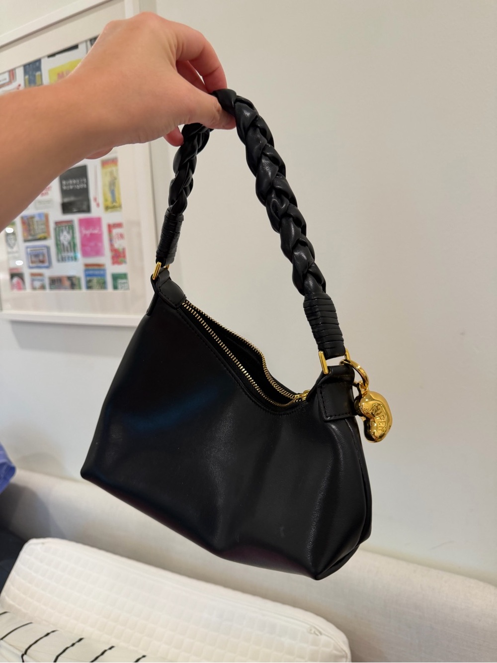 Aupen bag bundle Classic Black Braided Handle Shoulder Bag - Women